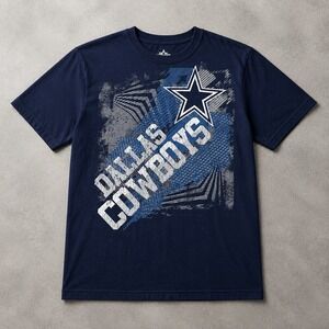 NFL Dallas Cowboys Mens Navy Blue Graphic T-Shirt L Cotton Football Tee